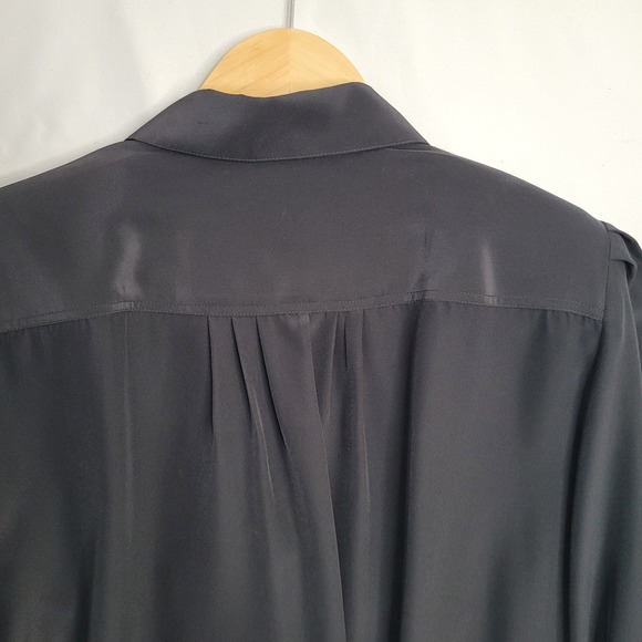 Philippe Marques Vintage Black Long Sleeve Button Up Blouse Womens Sz 16 Classic - Picture 12 of 14